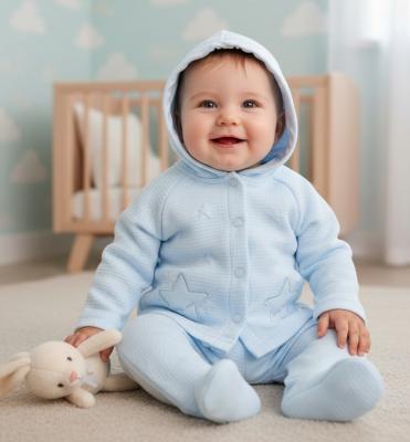 RBJ15447 Star Textured Hooded Top & Trousers (Nb-6 months)