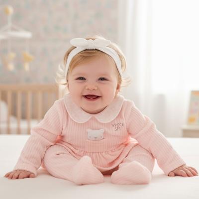RBJ15500 Jumbo Rib Fleece Top, Trousers & Headband (3-6m)