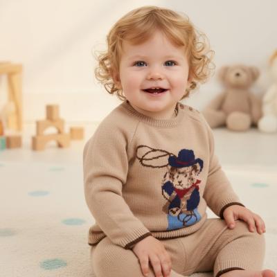 RBJ15520 Cotton Knit Teddy Jumper & Trousers ( 0-12 months)