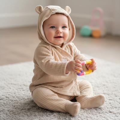 RBJ15544B Ribbed velour jacket and trousers (newborn - 6 months)