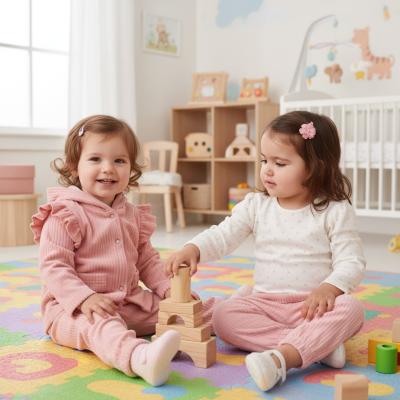 RBJ15755 Velour Ribbed Jacket, Trousers & Bodysuit (6-9 months)