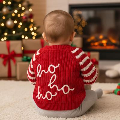 RBJ16590R Red "Ho Ho Ho" Cotton Cardigan (0-12 months)