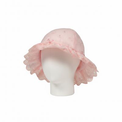 SB0503-0644-P  Pink  Broderie Anglaise Summer Hat  (0-12 months)