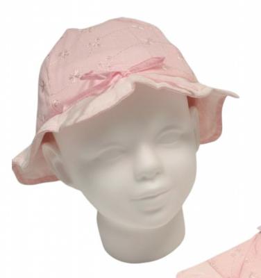 SB0503-0645-P  Pink  Broderie Anglaise Summer Hat  (0-12 months)
