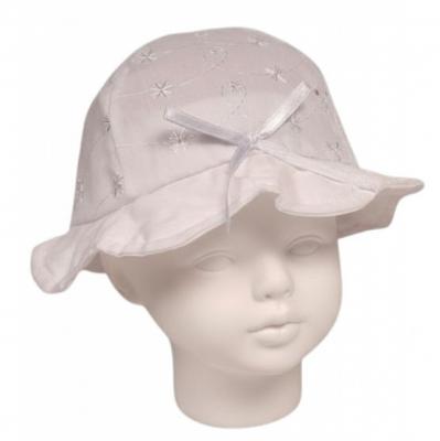 SB0503-0645-W  White  Broderie Anglaise Summer Hat  (0-12 months)
