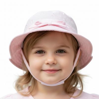 SB0503-0645P  Pink  Broderie Anglaise Summer Hat  (0-12 months)