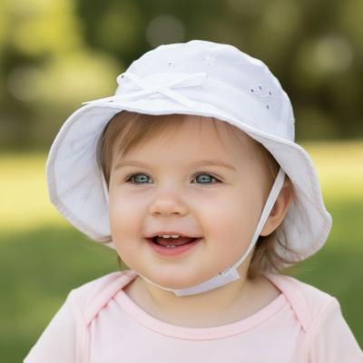 SB0503-0645W  White  Broderie Anglaise Summer Hat  (0-12 months)