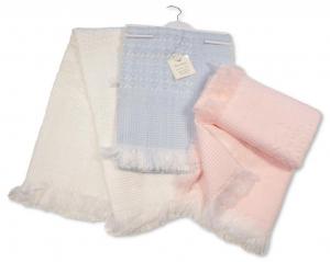 Snuggle Baby  5035320100333 SB110-033W White Shawl with Fringe