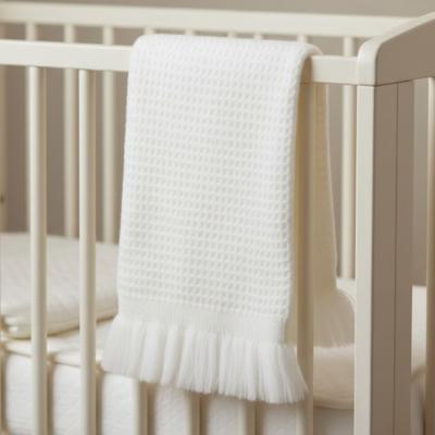 SB110-034-W White "Waffle" Shawl