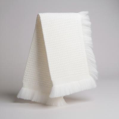 SB110-034W  White "Waffle" Shawl 