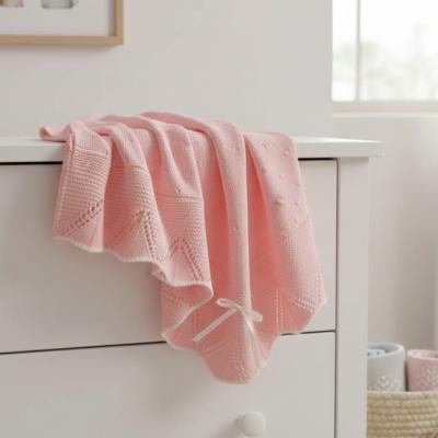 SB110-394-P  Pink Knitted Shawl 
