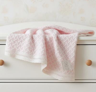 SB110-422-P  Pink "Braid and Lace" Shawl 