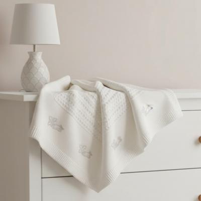 SB110-427W  Christening Shawl with Silver Embroidery 