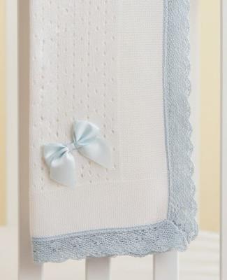 SB110-428S Cotton lace trimmed Bow Shawl