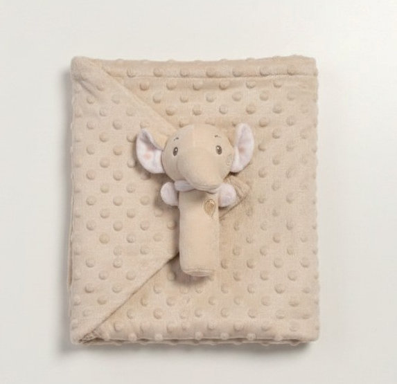 Snuggle Baby Bw-112-1099T 5035320210985 SB112-1099-T Taupe Bubble Wrap and "Elephant" Stick Rattle