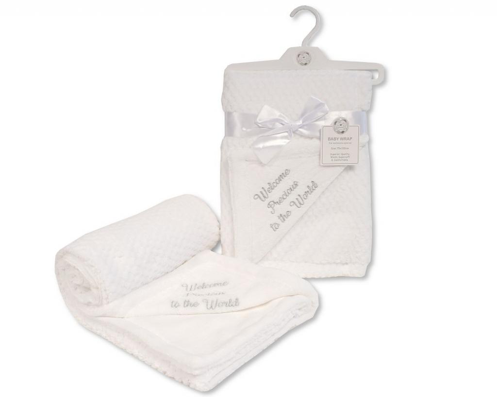 Snuggle Baby BW-112-2011W 5035320120119 SB112-2011W "Welcome Precious" Layered Waffle Wrap