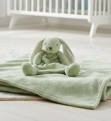 SB112-2043SG Sage Green Bunny Rabbit Comforter & Blanket
