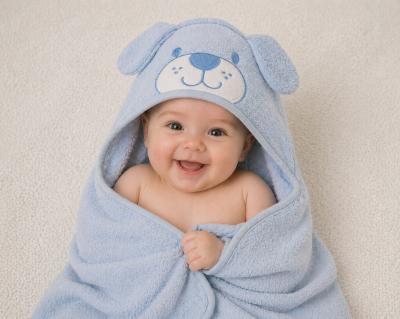SB120-095-S  "Dog" Hooded Towels Sky 