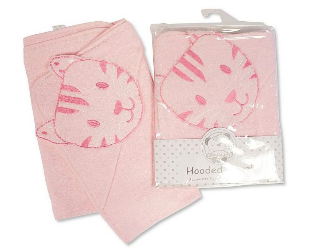 Snuggle Baby SB120-096 503532042096 7 SB120-096 Pink "Cat" Hooded Towels