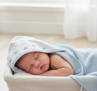 SB120-101B "Elephant" Hooded Towels Sky/White