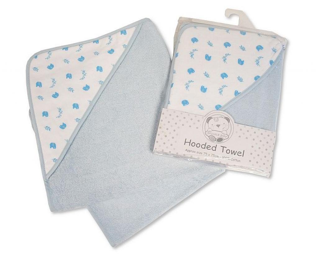 Snuggle Baby SB120-101 503532012001 0 SB120-101 Sky Blue "Elephant" Hooded Towels