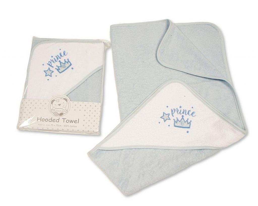 Snuggle Baby BW-120-111S 5035320612010 SB120-111S "Prince" Hooded Towels Sky/White