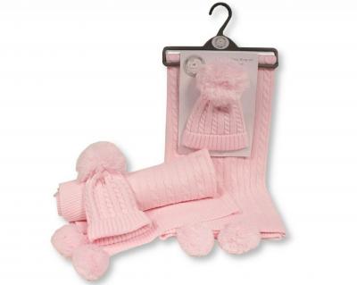 SB25-1219P  Pom Pom Wrap and Hat Set 