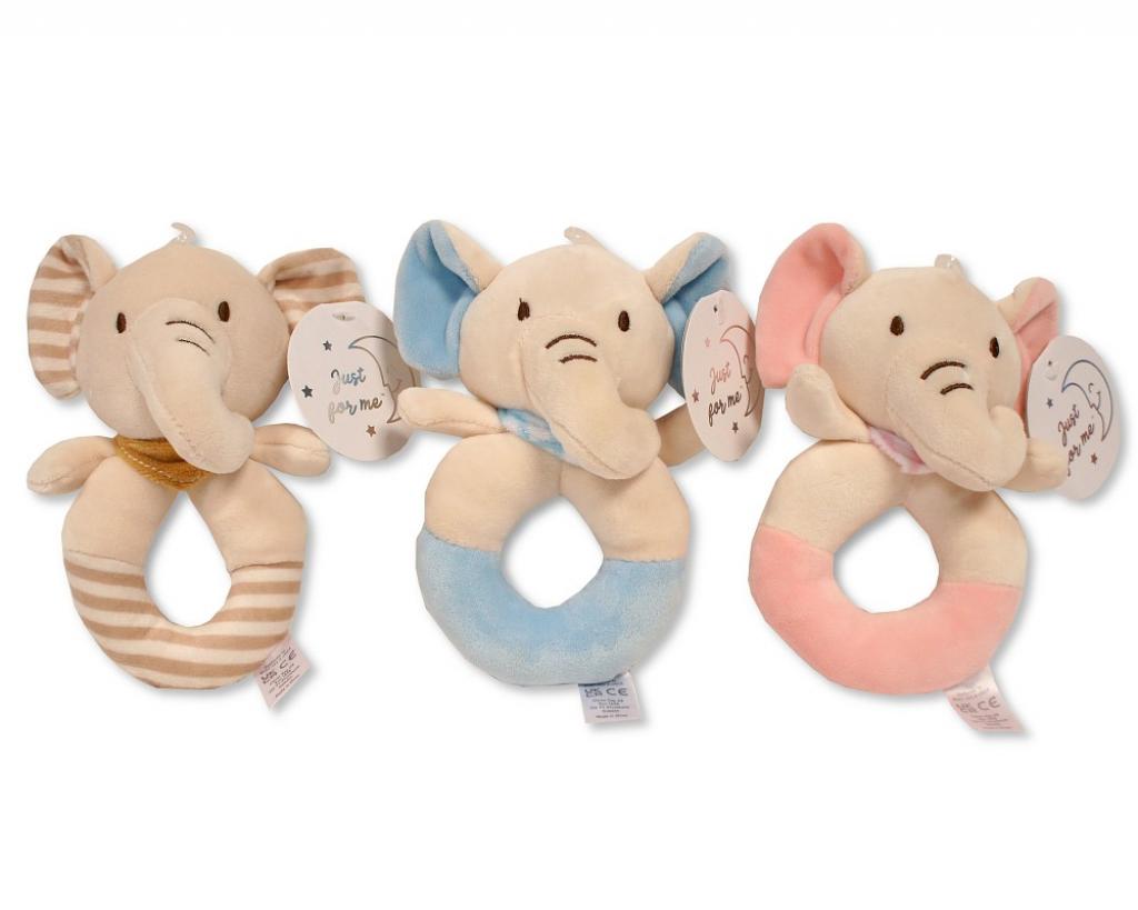 Snuggle Baby GP-25-1251T 5035320612515 SB25-1251T Taupe Plush Elephant Ring Rattle