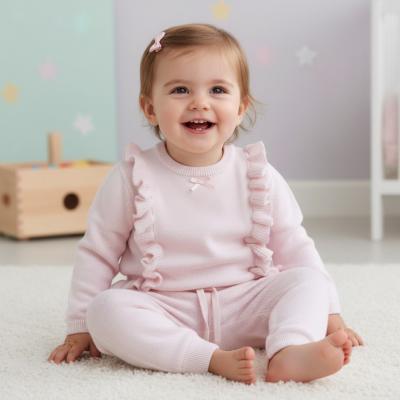 SM6832P  Pink Frilled Knitwear  (0-12 months)
