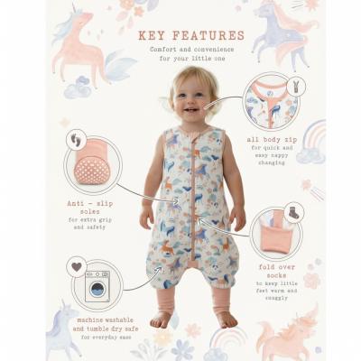 SSSS1-UNI Unicorn 1.0 Tog Sleep Suit (3-36 months Choose)