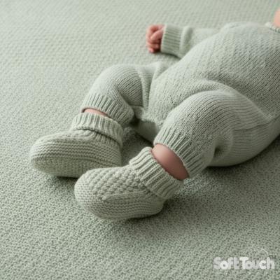 STABO712-BMI  Mint Elegance Ribbed Bootees  (NB-6 months)