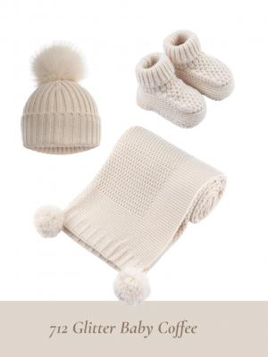 Soft Touch  5023797319020 STABO712-BCOF Coffee Elegance Ribbed Bootees (NB-6 months)