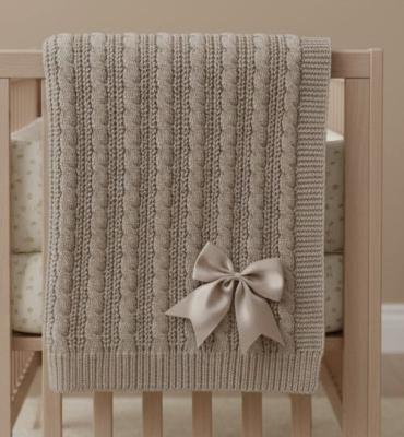 STABP16-BI Deluxe Biscuit Cable Knit Wrap with Bow