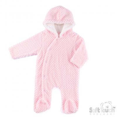 Soft Touch 4AL110-P 5023797318450 STAL110P Pink Waffle All In One with Hood (3-9 months)