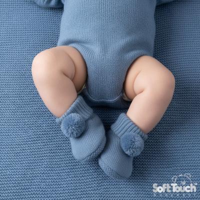 STB455-DB Pom Pom Booties