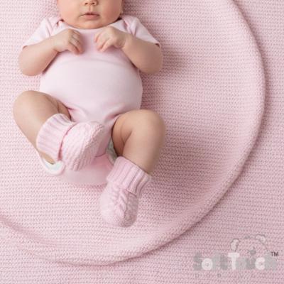 STB460-P Pink Premium Cotton Knitted Booties