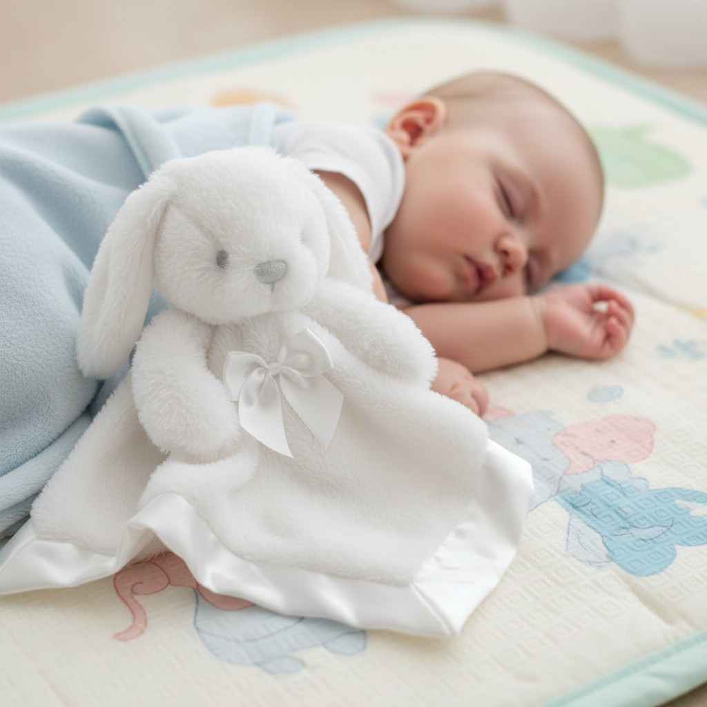 Soft Touch 4BC26-W 5023797305382 STBC26-W White Bunny Comforter with Satin Back