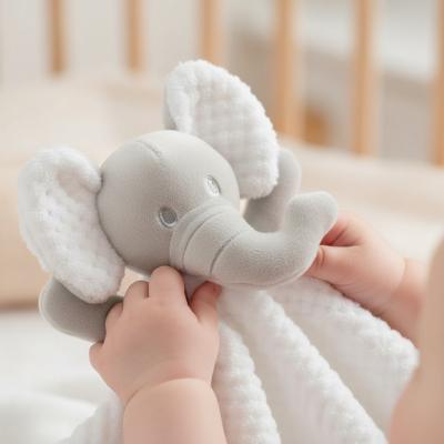 STBC48W White Waffle Elephant comforter with Crinkle Ears