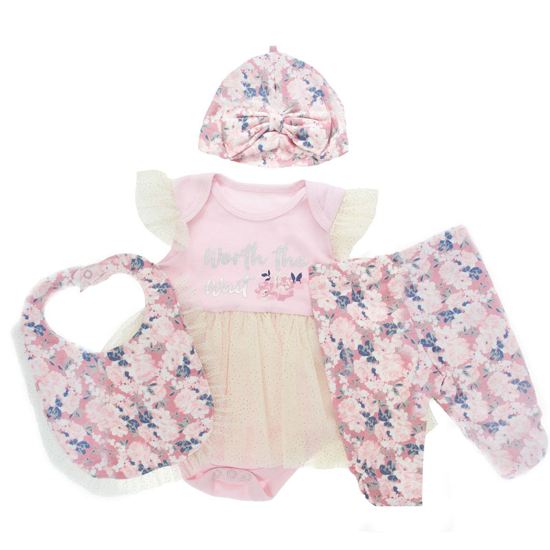 Soft Touch  5023797306556 STBG142 "Roses" 4 Piece Set (0-9 months)