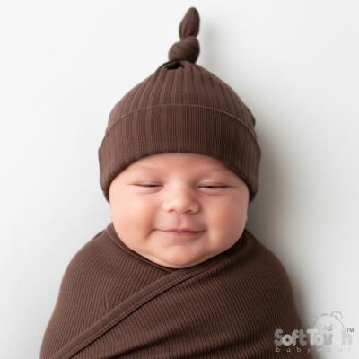 STBH4600-Ch Chocolate Ribbed Hat (0-6 months)
