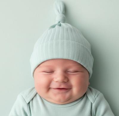 STBH4600-Sg Sage Green Ribbed Hat (0-6 months)