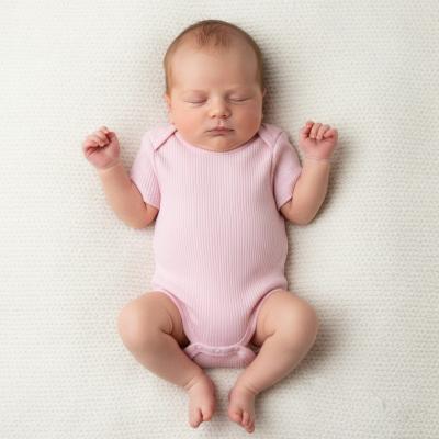 STBS4600-DP-03 Dusky Pink Ribbed Bodysuit ( Newborn - 3 months)