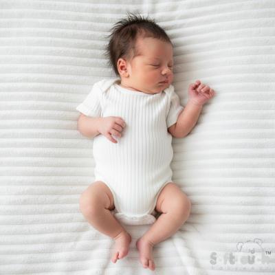 STBS4600-MA-03 Marshmallow Ribbed Bodysuit ( Newborn - 3 months)