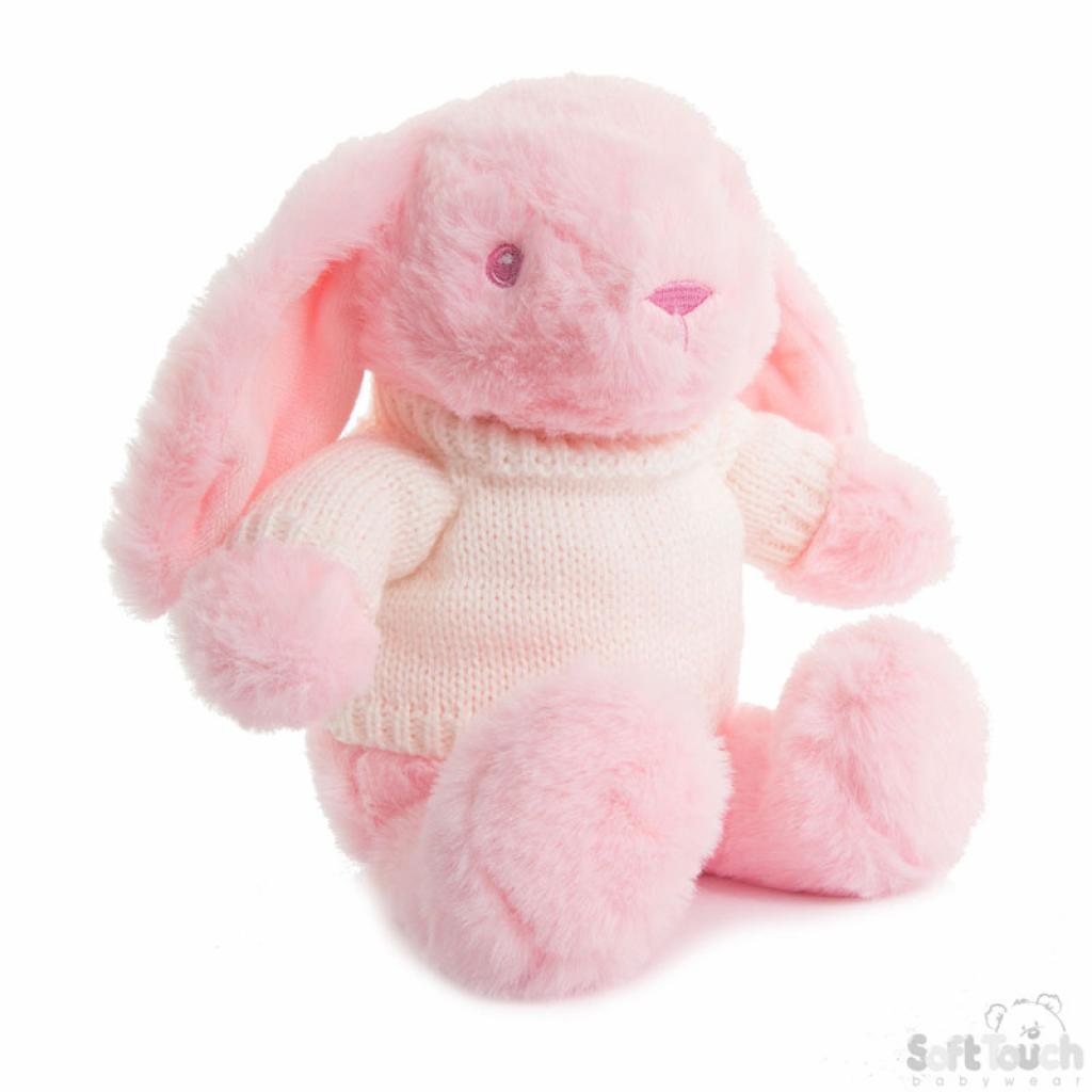 Soft Touch 4BU320-P 5023797611278 STBU320-P Pink Rabbit with Jumper 20cm