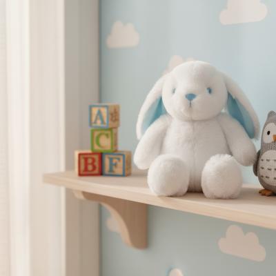 STBU515-WBP White/blue only Bunny Toy 15cm