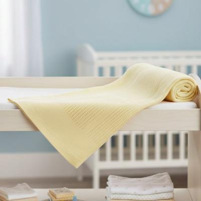 STCBP51-LEM Lemon Yellow Cotton cellular blanket
