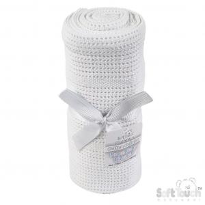 Soft Touch 4CBP51-W 5023797315275 STCBP51-W White Cotton cellular blanket