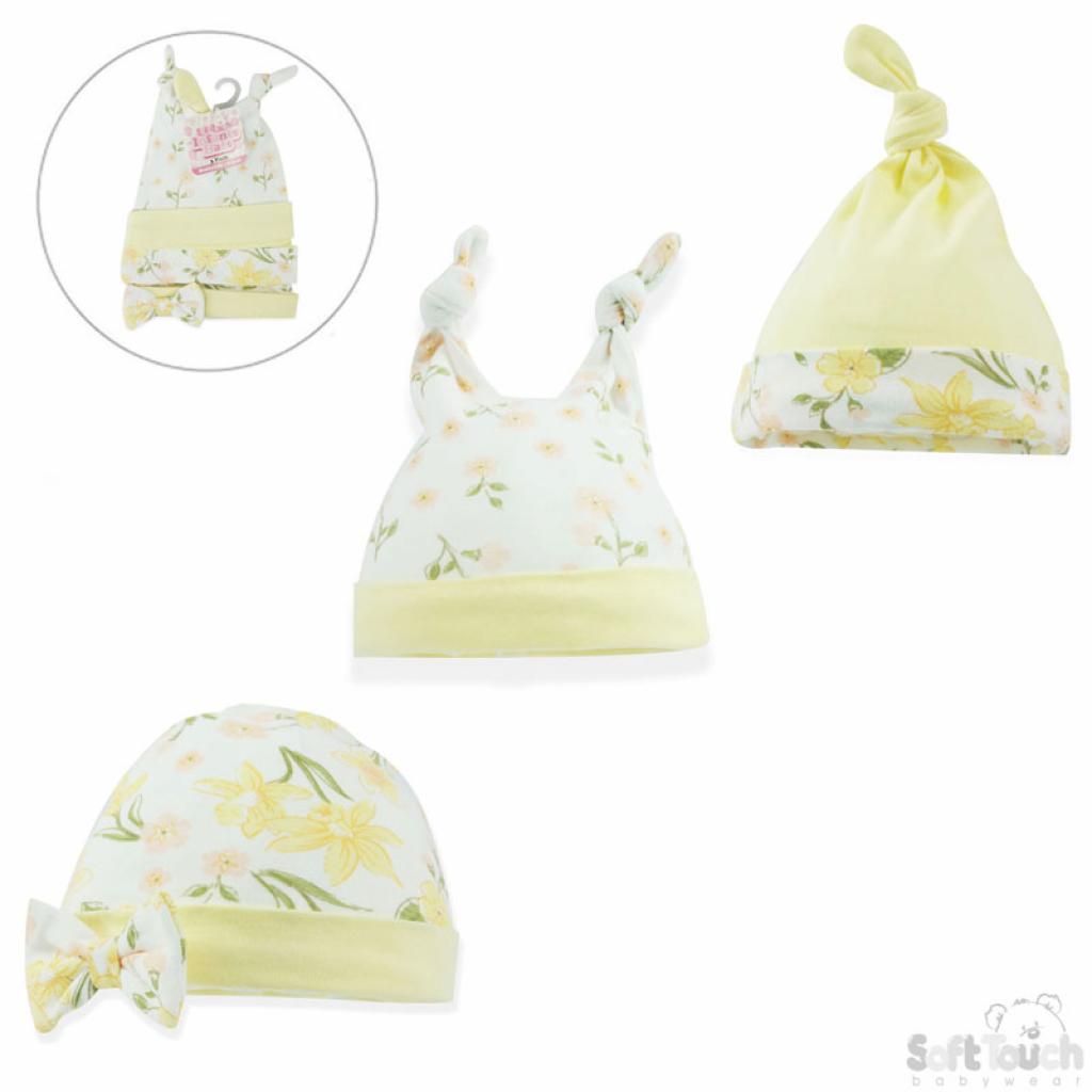 Soft Touch  5023797308970 STCC203-H Triple pack Assorted Hats( 0-3 months)