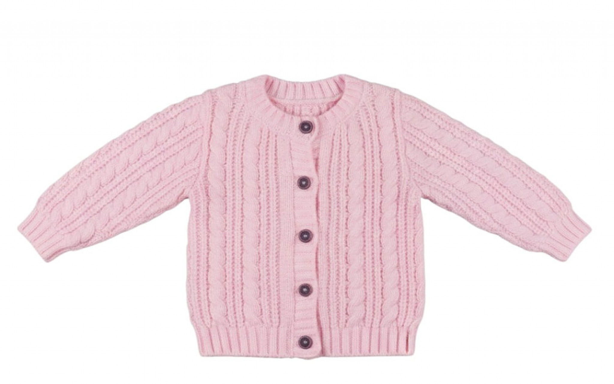 Soft Touch 4CD16-DP 5023797315619 STCD16DP Dusky Pink Cable Cardigan with Wooden Buttons (0-12m)