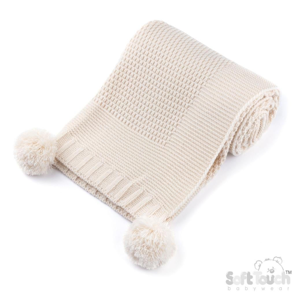 Soft Touch Zero ABP712-COF 5023797318986 STEABP712-BCOF Coffee Elegance Ribbed Wrap with Pom  Poms